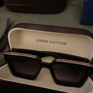 Louis Vuitton Black and Gold Sunglasses